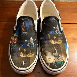 Vans custom Beetlejuice Slip on shoes Womens size 8.0, Mens size 6.5